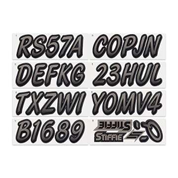 STIFFIE Charcoal/Black Boat & PWC Decals - Durable Stickers