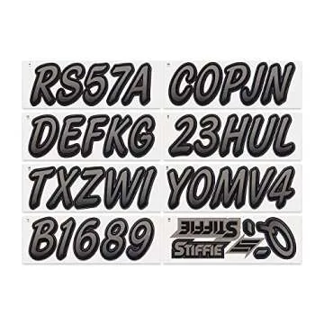 STIFFIE Charcoal/Black Boat & PWC Decals - Durable Stickers