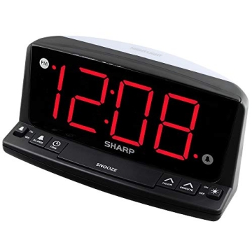 Sharp LED Digital Alarm Clock with Large Easy Read Numbers