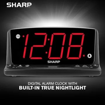 Sharp LED Alarm Clock Easy Read Numbers for Everyone