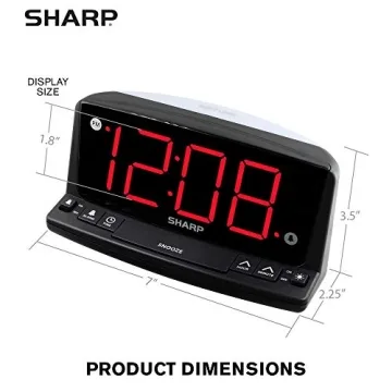 Sharp LED Alarm Clock Easy Read Numbers for Everyone