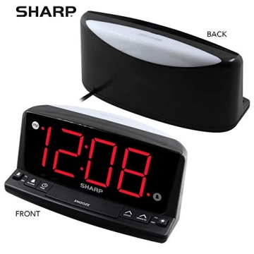 Sharp LED Alarm Clock Easy Read Numbers for Everyone