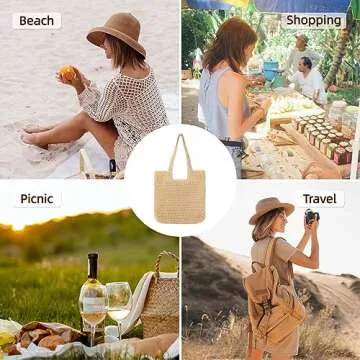 Vipost Straw Beach Tote - Stylish Summer Woven Bag