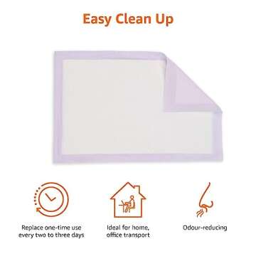 Amazon Basics Cat Pad Refills for Litter Box, Unscented - Pack of 20, Purple and White