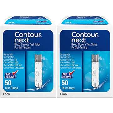 OWell Glucose Monitor Kit - Blood Sugar Test Kit with Contour Next Blood Glucose Test Strips & Lancets for Diabetes Testing