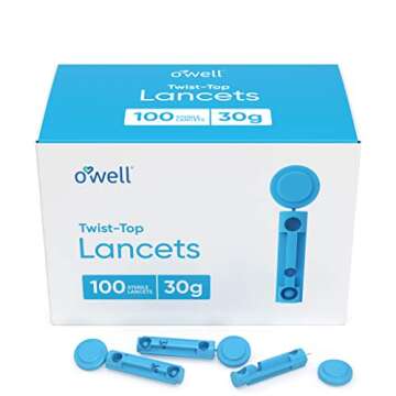 OWell Glucose Monitor Kit - Blood Sugar Test Kit with Contour Next Blood Glucose Test Strips & Lancets for Diabetes Testing