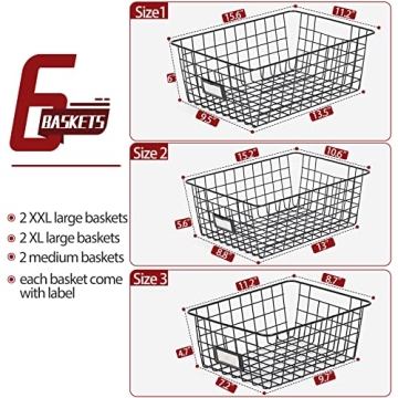 Sturdy Multi-Size Wire Storage Baskets for Home Organization
