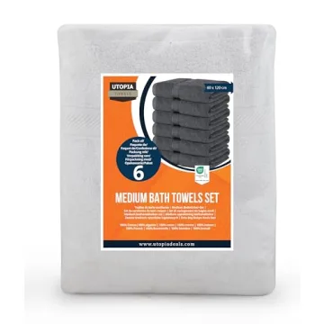 Utopia Towels 6 Pack Premium Cotton Quick-Drying Bath Towels