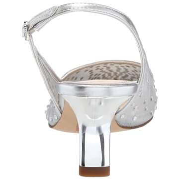 Sam Edelman Women's Bianka Sling Pump Soft Silver Mesh 8 Medium