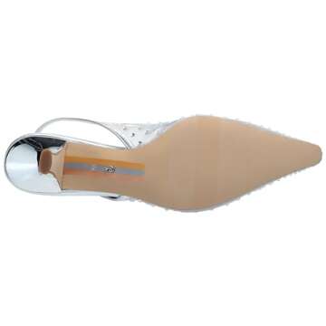 Sam Edelman Women's Bianka Sling Pump Soft Silver Mesh 8 Medium