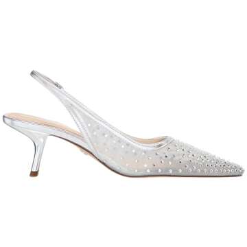 Sam Edelman Women's Bianka Sling Pump Soft Silver Mesh 8 Medium