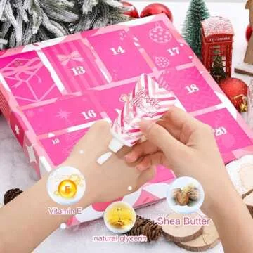 2024 Limited Edition Advent Calendar Christmas Gifts Hand Cream Bath Sets for Women Gift, 12pcs Spa Gift Set Includes Hand Lotion,Body Lotion,Candles,Shower Gel,Bath Bomb,Holiday Gift,Pamper Kit