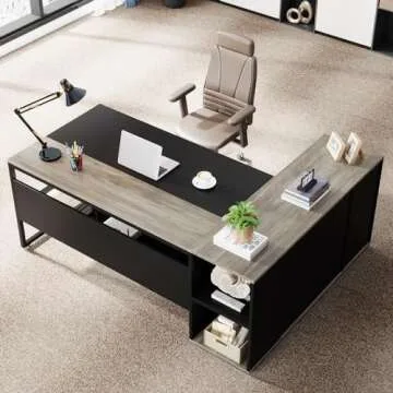 Tribesigns 71" Executive Desk with Storage Solutions for Home Office