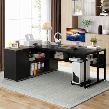 Tribesigns 71" Executive Desk with Storage Solutions for Home Office
