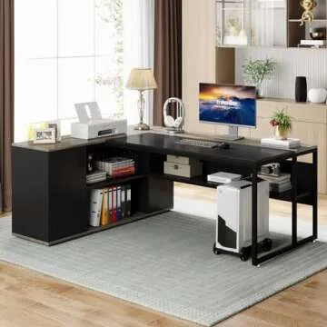 Tribesigns 71" Executive Desk with Storage Solutions for Home Office