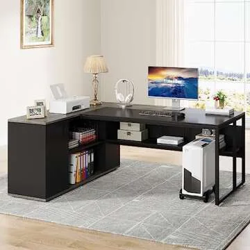 Tribesigns 71" Executive Desk with Storage Solutions for Home Office