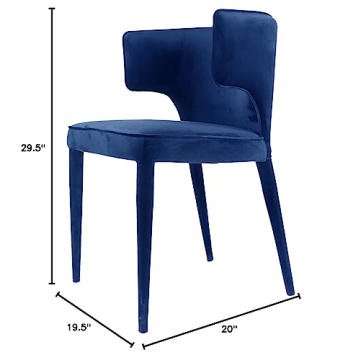 Limari Home Blue Velvet Dining Armchair No Assembly Required