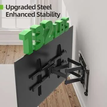 USX MOUNT Full Motion TV Wall Mount for 42-84 Inch TVs up to 132lbs, Wall Mount TV Bracket with Articulating Swivel Tilt Extension Leveling, Max VESA 600x400mm Fits 12/16" Wood Stud