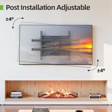 USX MOUNT Full Motion TV Wall Mount for 42-84 Inch TVs up to 132lbs, Wall Mount TV Bracket with Articulating Swivel Tilt Extension Leveling, Max VESA 600x400mm Fits 12/16" Wood Stud