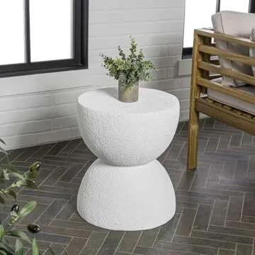 JONATHAN Y Greta Modern Drum Accent Table for Indoor/Outdoor