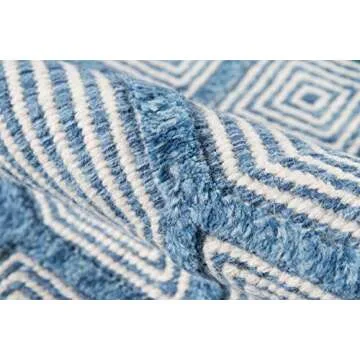 Erin Gates by Momeni Langdon Cambridge Blue Hand Woven Wool Area Rug 5' X 8'