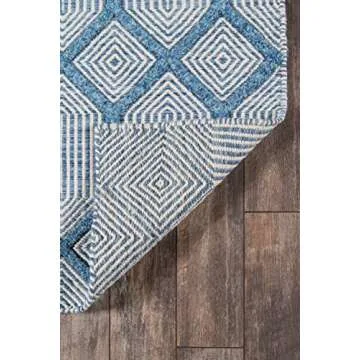 Erin Gates by Momeni Langdon Cambridge Blue Hand Woven Wool Area Rug 5' X 8'