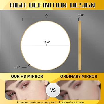 Beauty4U 20" Round Wall Mirror - Stylish Home Decor