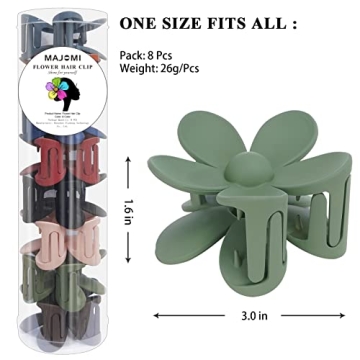 Cute Flower Hair Claw Clips 8PCS for Stylish Women