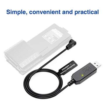BaoFeng 2.5mm USB Charger Cable with Indicator Light UV-5R AR-152 UV-82 3800mAh Battery UV-S9/9S Two Way Radio (1)