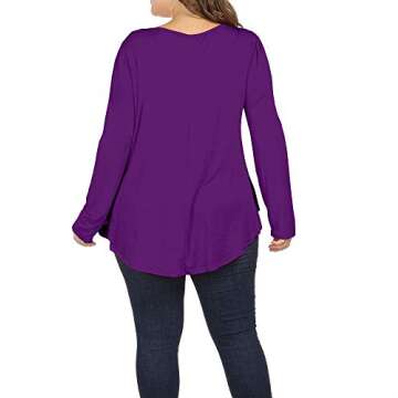 ALLEGRACE Plus Size Loose Fit Long Sleeve Tops for Women