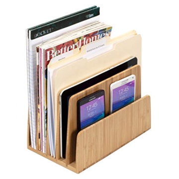 MobileVision Bamboo Desktop Organizer with 5 Slots