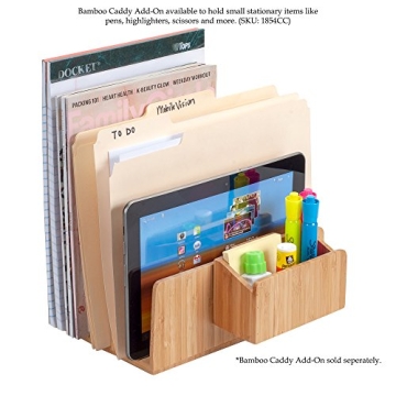 MobileVision Bamboo Desktop Organizer with 5 Slots