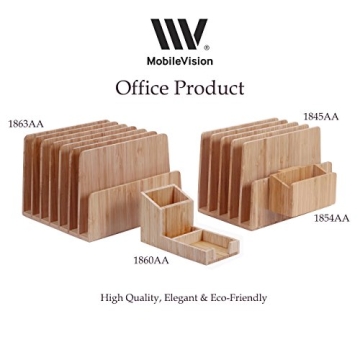 MobileVision Bamboo Desktop Organizer with 5 Slots