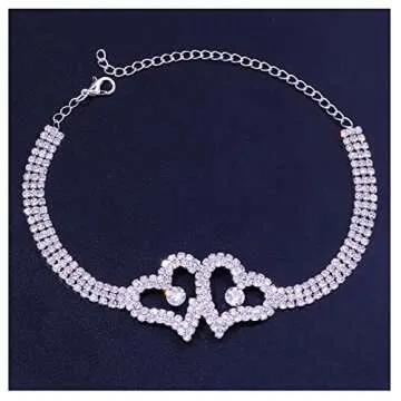 Stylish Rhinestone Heart Thigh Chain Jewelry for Women