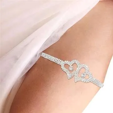Stylish Rhinestone Heart Thigh Chain Jewelry for Women