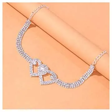 Stylish Rhinestone Heart Thigh Chain Jewelry for Women