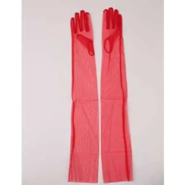 Elegant QRBTSCL Women's Tulle Opera Gloves for Events