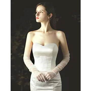 Elegant QRBTSCL Women's Tulle Opera Gloves for Events