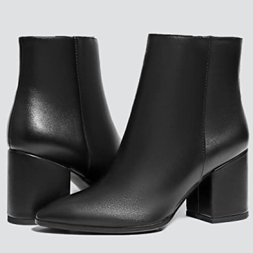 IDIFU Women's Stylish Ankle Boots with Chunky Heel