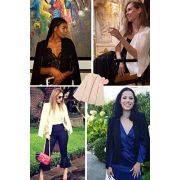 Cape Blazer Jackets for Women Elegant Casual Plus Size Black Blazer, XL