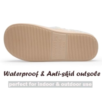 NineCiFun Women's Slip on Fuzzy House Slippers Memory Foam Slippers Scuff Outdoor Indoor Warm Plush Bedroom Shoes with Faux Fur Lining