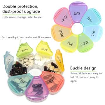 Pill Organizer, Weekly Pill Organizer, Pill Box, Medicine Organizer, Pill Case, Pill Container, Pill Box 7 Day, Pill Holder, Travel Pill Case