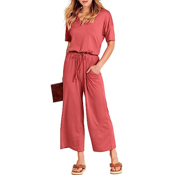 Comfortable ANRABESS Women Summer Jumpsuit with Pockets and Wide Legs