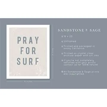 Inspirational Pray For Surf Wall Art for Home Decor