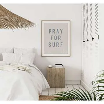 Inspirational Pray For Surf Wall Art for Home Decor
