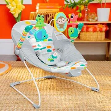 Bright Starts Playful Paradise Baby Bouncer for Infants 0-6 Months