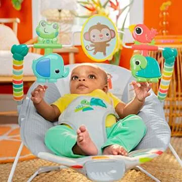 Bright Starts Playful Paradise Baby Bouncer for Infants 0-6 Months