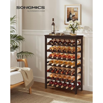 SONGMICS 42-Bottle Wine Rack Eco-friendly Bamboo Storage