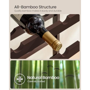 SONGMICS 42-Bottle Wine Rack Eco-friendly Bamboo Storage