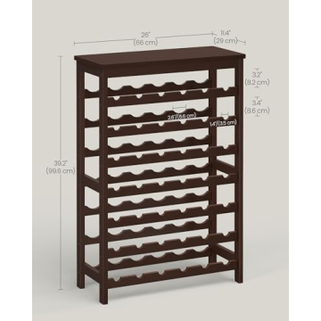 SONGMICS 42-Bottle Wine Rack Eco-friendly Bamboo Storage